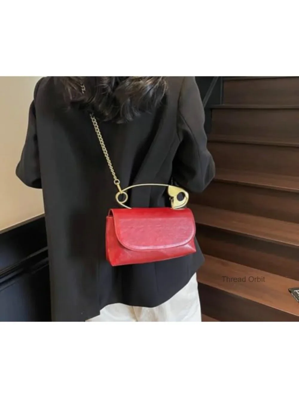 Faux Leather Paper Clip Top Handle Hobo Clutch Crossbody Shoulder Bag Purse